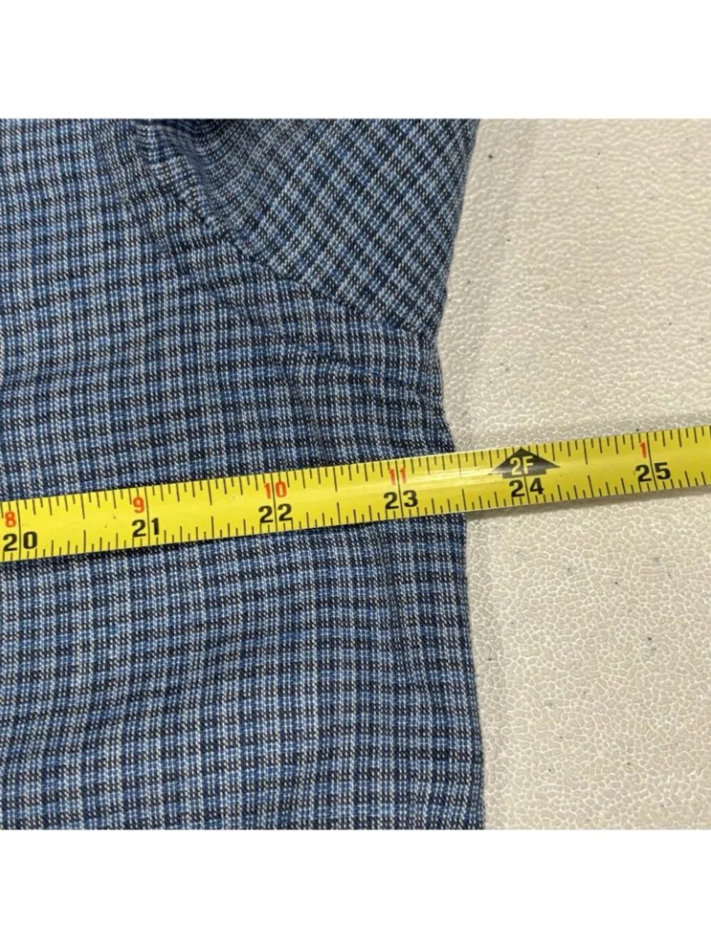 Banana Republic Linen Blend Slim Fit Plaid Button Up Shirt Light Weight Size L
